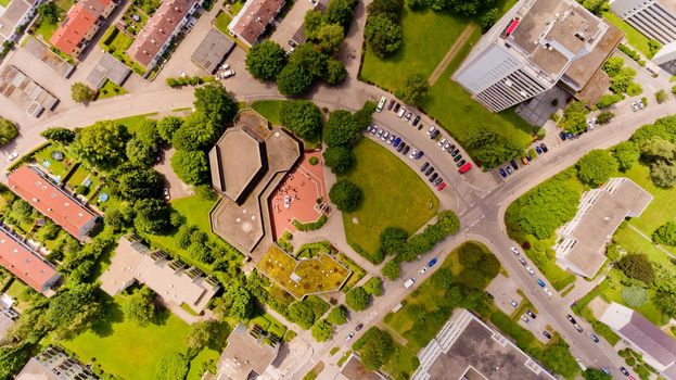 Top view of Memmingen city in Bavaria. Germany.