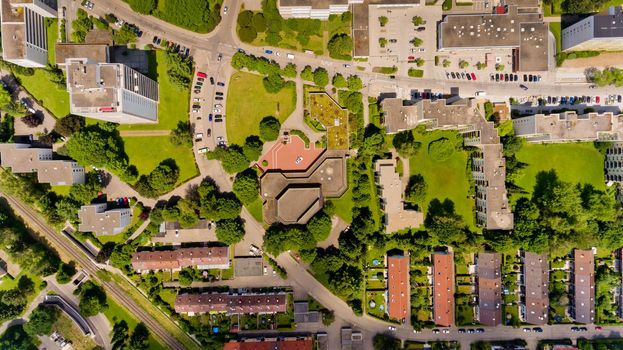 Top view of Memmingen city in Bavaria. Germany.