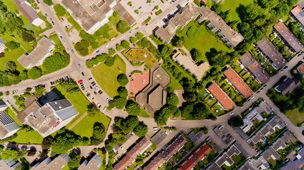 Top view of Memmingen city in Bavaria. Germany.