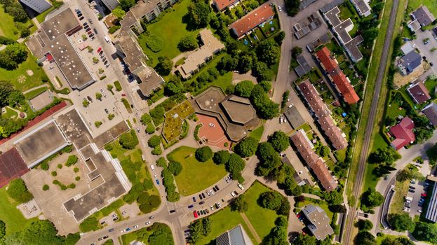 Top view of Memmingen city in Bavaria. Germany.