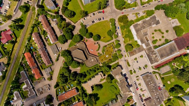 Top view of Memmingen city in Bavaria. Germany.