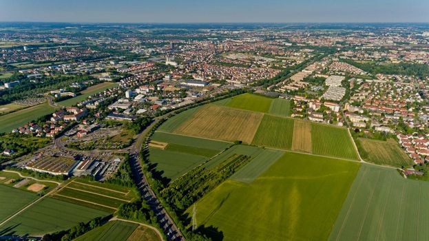 Aerial view of Augsburg, Germany.