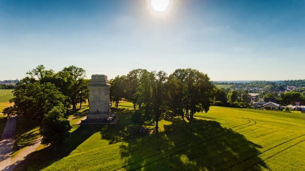 Aerial view of Augsburger Bismarckturm. Augsburg, Germany.