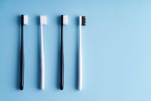 Trendy soft-bristled toothbrushes. Popular toothbrushes. Hygiene trends.