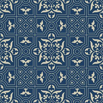 Beautiful oriental pattern on a blue background close-up.Texture or background