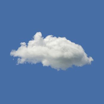 Beautiful minimal single nature white cloud on clear blue sky background.Photo for nature cloudscape and multi purpose use.
