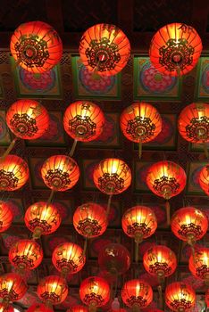 Chinese Red lanterns in china town preparation for the upcoming Chinese New Year