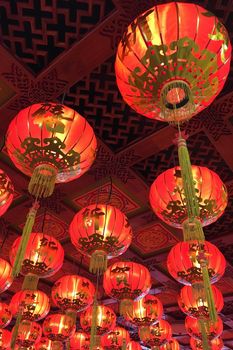 Chinese Red lanterns in china town preparation for the upcoming Chinese New Year