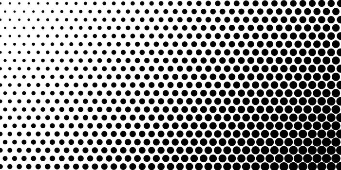 Basic black and white smooth halftone dots effect background.