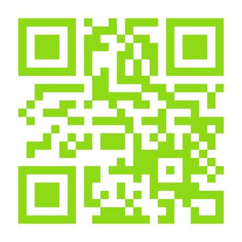 Modern green QR code on white background, illustration.