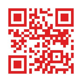 Modern red QR code on white background, illustration.