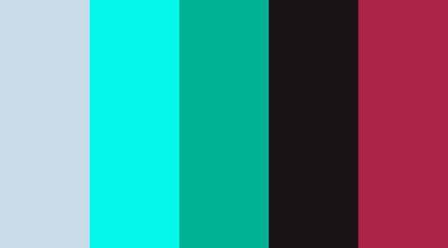 Basic purple to turquoise grey color palette illustration.