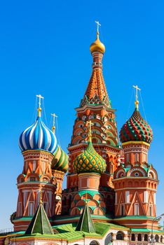 Saint Basil Cathedral at Red Square with clear sky in Moscow,Russia