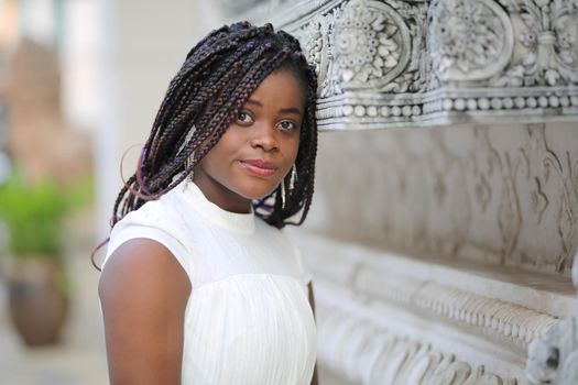 portrait of joyful young teenager african american outdoor