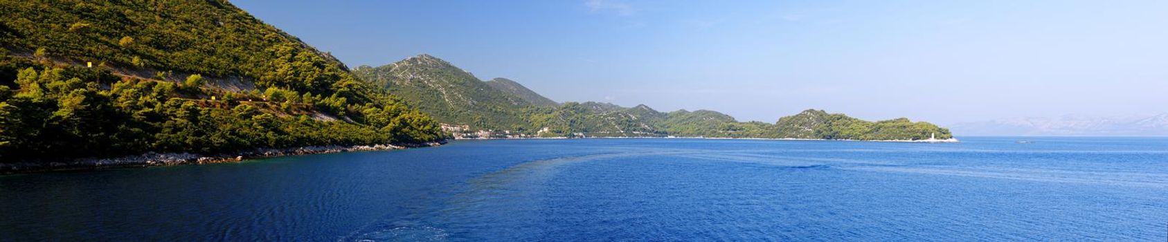 Sea coast of Sobra bay on Mljet island in Croatia