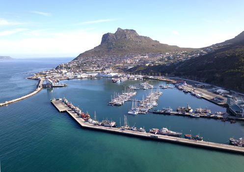 Aerial of Hout Bay, Cape Town, South Africa
