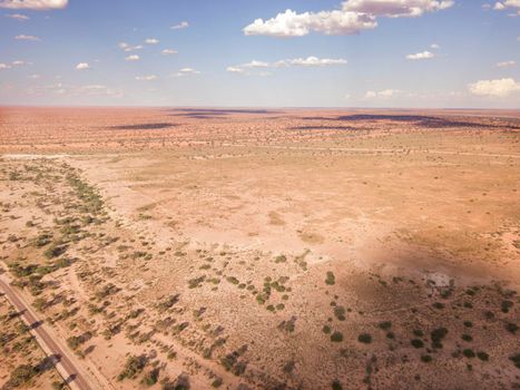 Aerial view over the Kalahari Desert in South Africa