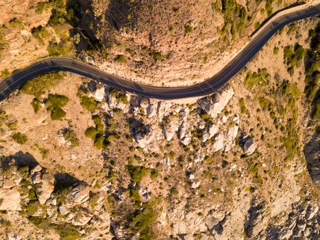 Aerial of Chapmans Peak drive, Hout Bay, South Africa