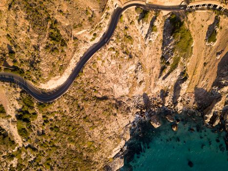 Aerial of Chapmans Peak drive, Hout Bay, South Africa
