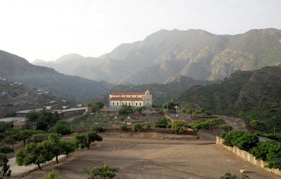 Catholica church in a remote valley in Tigray, northern Ethiopia, on the Eritrean border