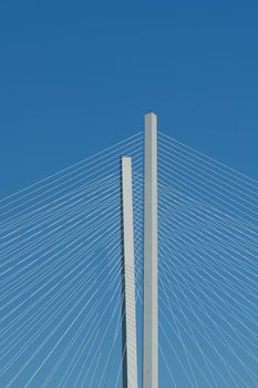 Vladivostok, Russia. Detail of the bridge across the Golden Horn Bay