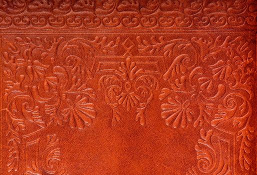 The Leather floral pattern background close up