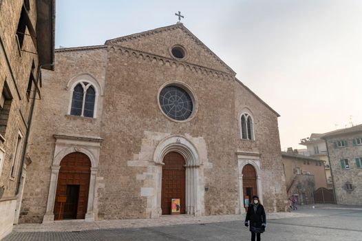 terni.italy jenuary 30 2021:church of San Francesco di terni in the city center