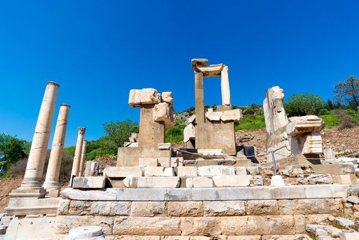 Ancient ruins in Ephesus Turkey, Ephesus contains the ancient largest collection of Roman ruins in the eastern,Turkey