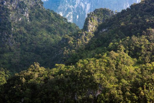 Nature view of Doi Luang Chiang Dao mountain with blue sky,the famous mountain for tourist to visit in Chiang Mai,Thailand.