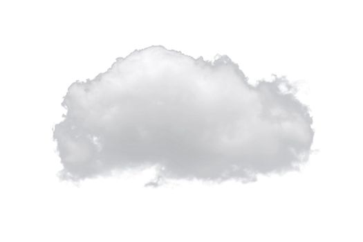 Nature single white cloud isolated on white background. Cutout clouds element design for multi purpose use.