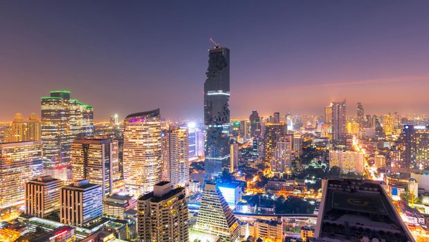 Cityscape view of modern office business building in business zone at Bangkok,Thailand. Bangkok is the capital of Thailand and also the most populated city.