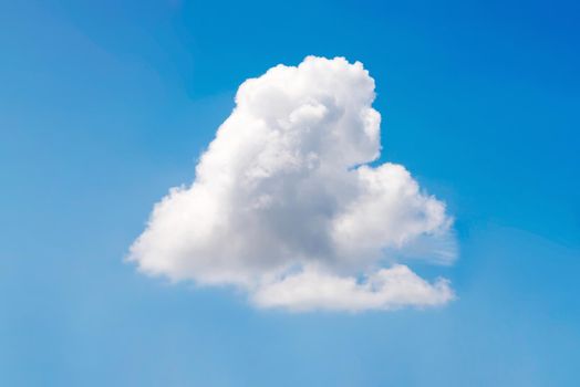 Single nature white cloud on blue sky background in daytime, photo of nature cloud for freedom and nature concept.