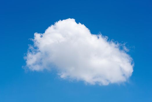 Single nature white cloud on blue sky background in daytime, photo of nature cloud for freedom and nature concept.