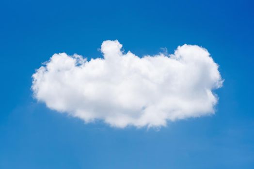 Single nature white cloud on blue sky background in daytime, photo of nature cloud for freedom and nature concept.