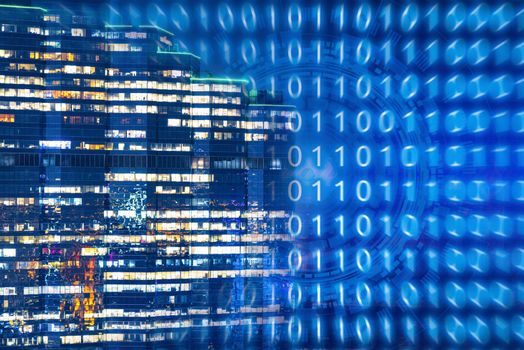 Technology background for smart city with internet of things technology and big data concept,internet of things is technology in the future for the infrastructure of the information society.