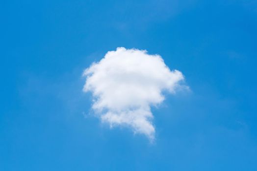 Single nature white cloud on blue sky background in daytime, photo of nature cloud for freedom and nature concept.