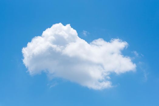 Single nature white cloud on blue sky background in daytime, photo of nature cloud for freedom and nature concept.