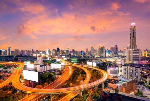 Cityscape view of Bangkok modern office business building in business zone at Bangkok,Thailand. Bangkok is the capital of Thailand and Bangkok is also the most populated city in Thailand.