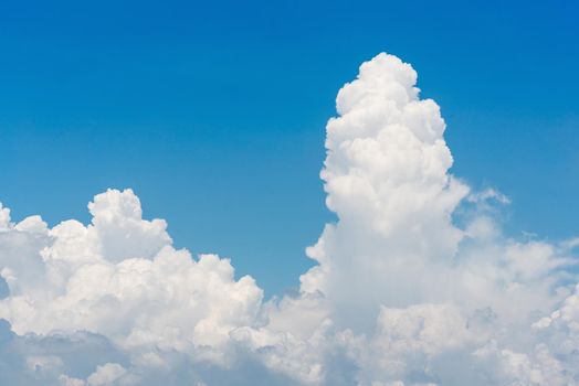 Nature white cloud on blue sky background in daytime, photo of nature cloud for freedom and nature concept