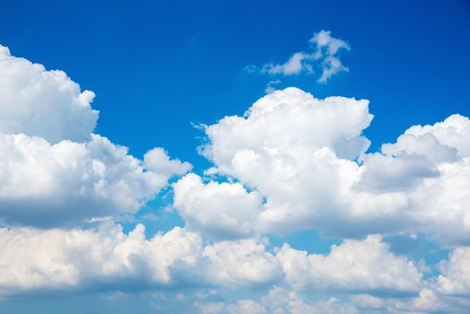 Beautiful Nature white cloud scape and blue sky background in daytime at summer season 