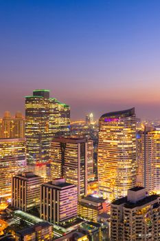 Cityscape view of Bangkok modern office business building in business zone at Bangkok,Thailand. Bangkok is the capital of Thailand and Bangkok is also the most populated city in Thailand.