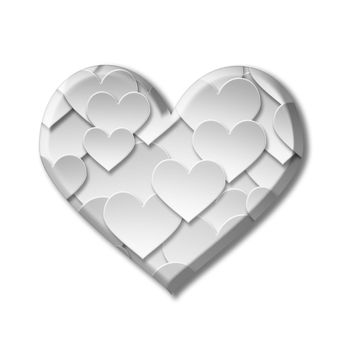 Paper valentine love heart symbol with drop shadows background. Element design for background,backdrop and valentine love heart concept 