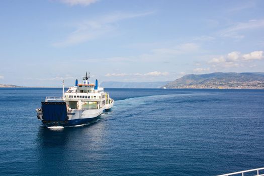 ferry, a ship full of hopes that unites two coasts two worlds two peoples