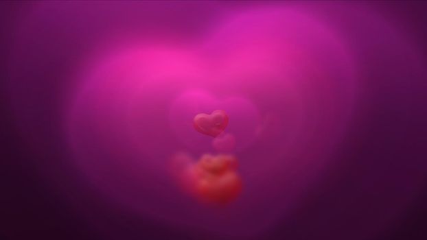 romantic hearts abstract background card. render illustration