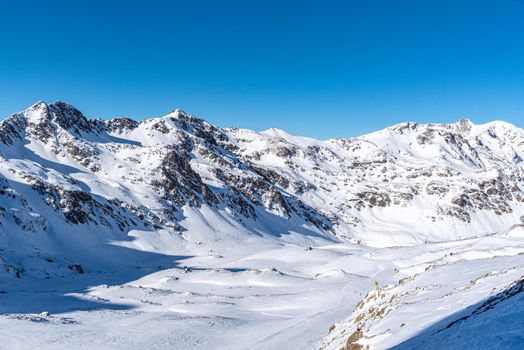 Ordino Arcalis by Grandvalira Pyrenees station in winter 2021.