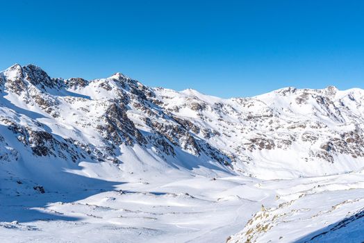 Ordino Arcalis by Grandvalira Pyrenees station in winter 2021.