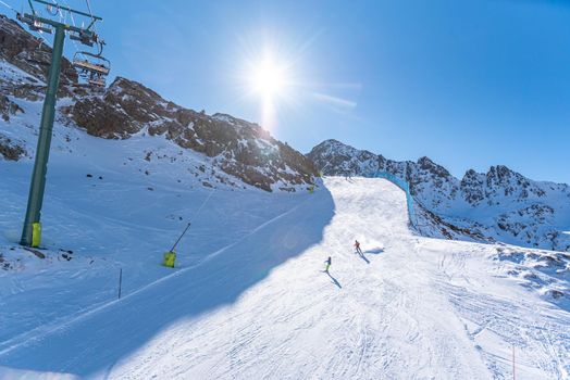 Ordino Arcalis by Grandvalira Pyrenees station in winter 2021.