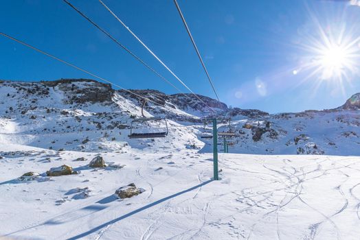 Ordino Arcalis by Grandvalira Pyrenees station in winter 2021.