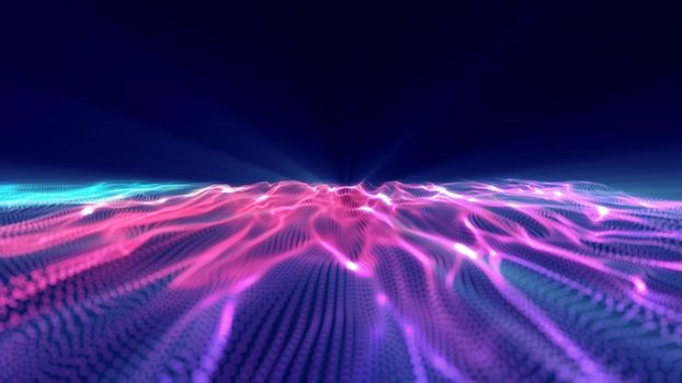 wave abstract particle color illustration render background