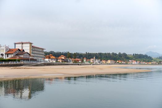 Ribadesella village aerial view in Asturias of Spain.